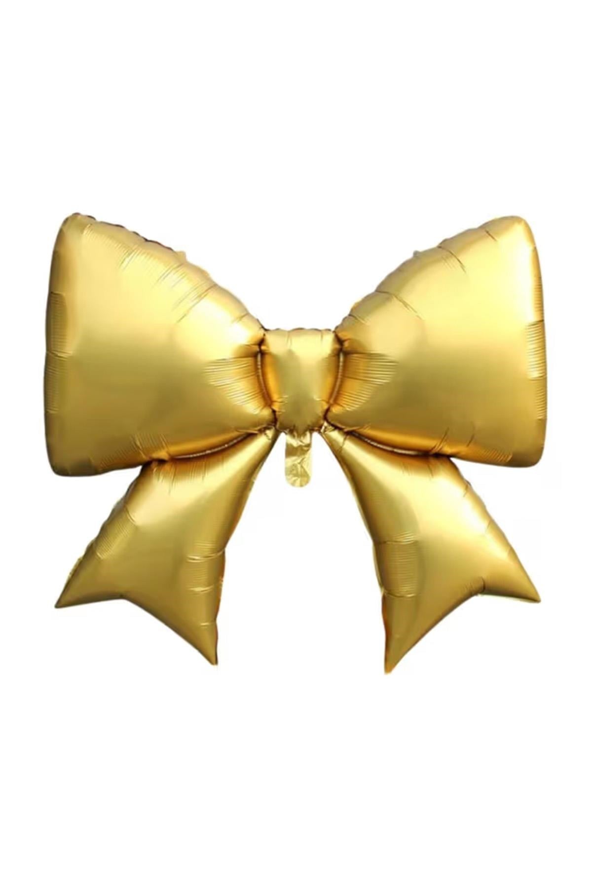 Gold Kurdele Fiyonk Folyo Balon 98-75 Cm