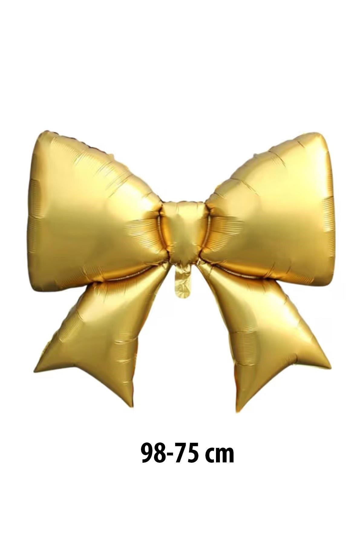 Gold Kurdele Fiyonk Folyo Balon 98-75 Cm