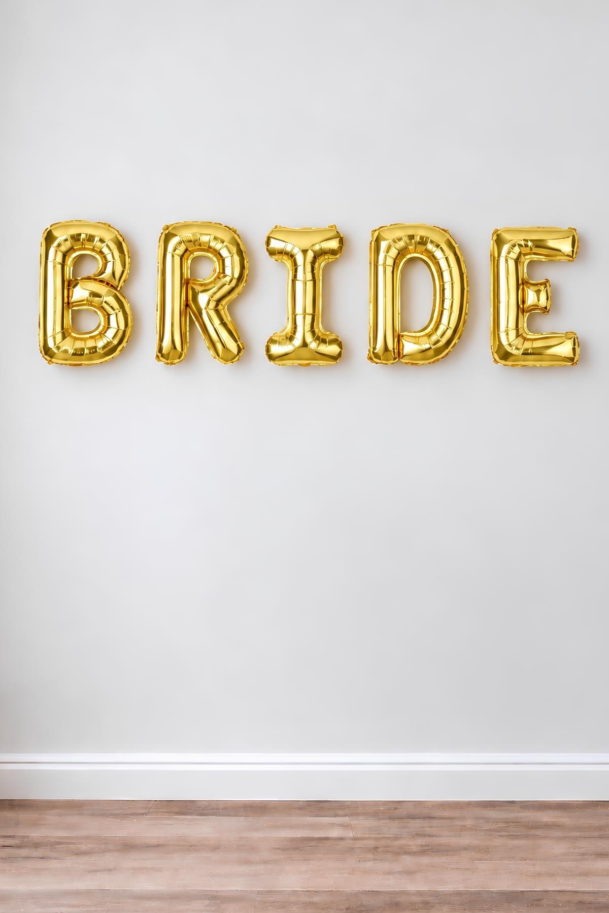 Gold Renkli Bride 36 cm Folyo Balon Seti