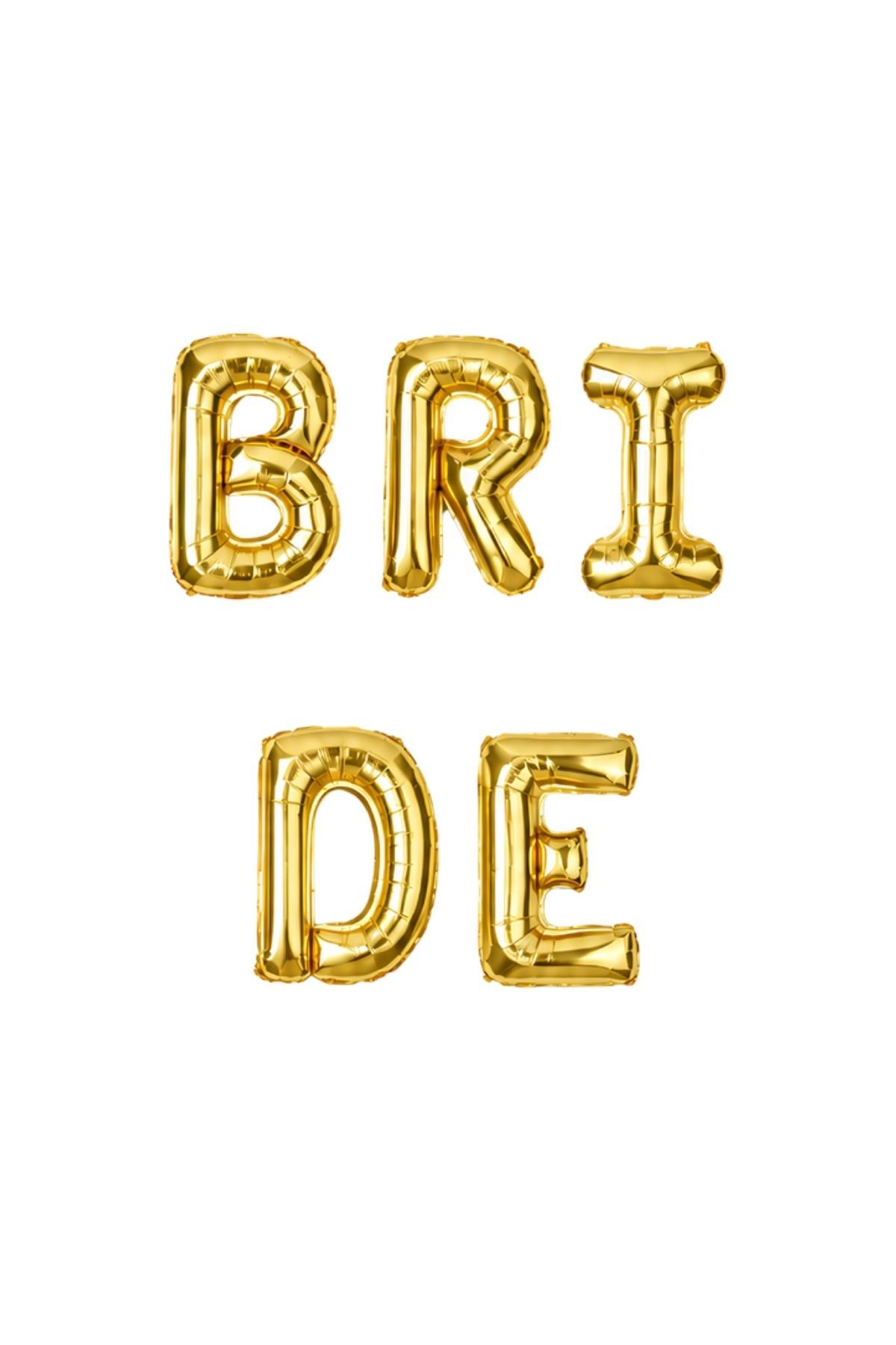 Gold Renkli Bride 36 cm Folyo Balon Seti