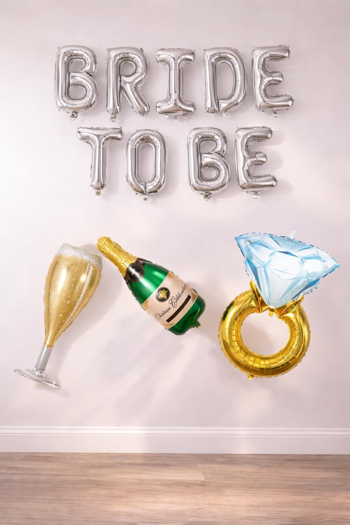 Gümüş Bride To Be Bekarlığa Veda Partisi 4 Lü Folyo Balon Set