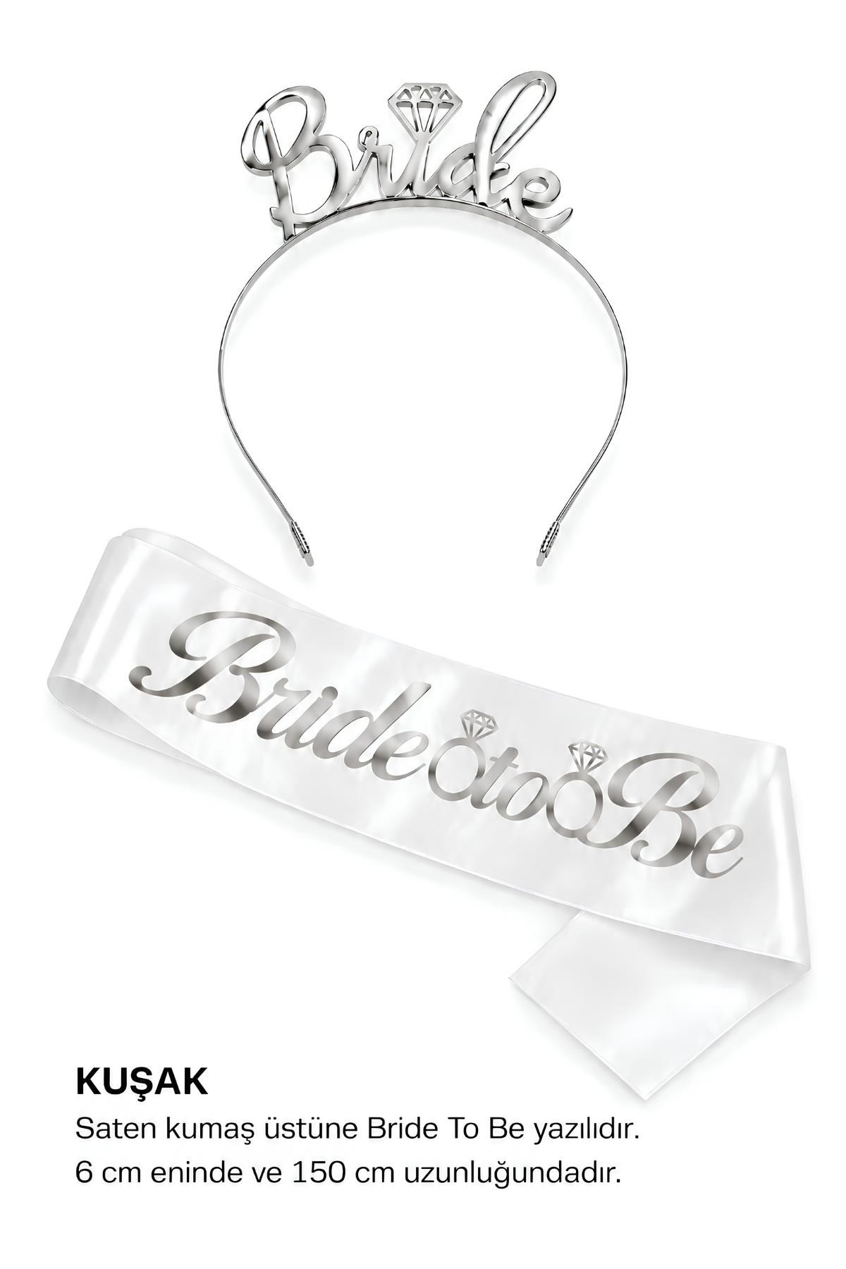 Gümüş Bride To Be Taç  Ve Kuşak Set 