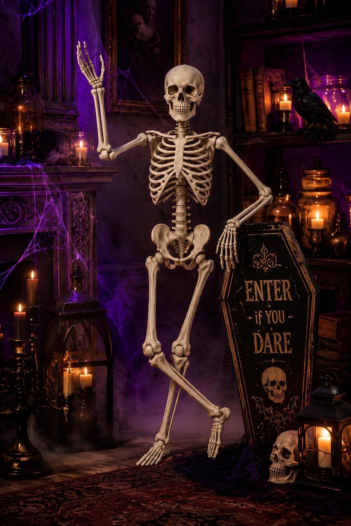 Halloween Cadılar Bayramı 60 Cm Asılabilir İskelet Dekor Süsü – Kuru Kafa Halloween Süsü
