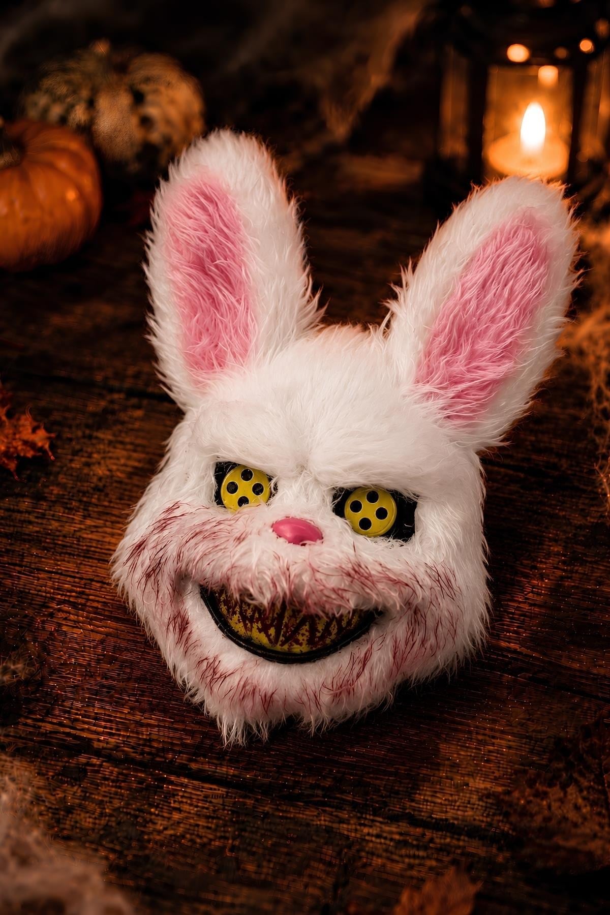 Halloween Cadılar Bayramı Tüylü Tavşan Halloween Maske 