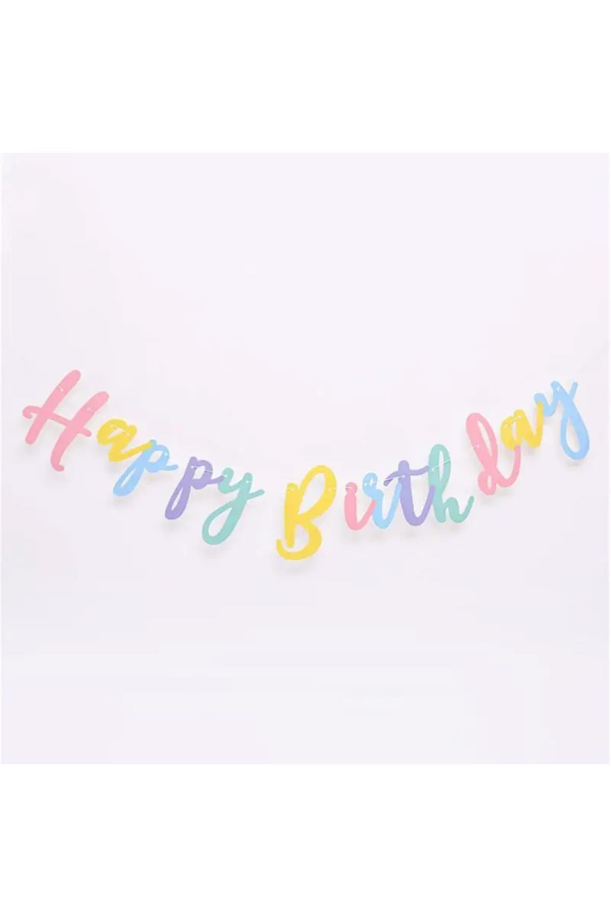 Happy Birthday Makaron Kaligrafi Banner