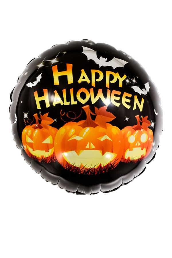 Happy Halloween Bal Kabağı Tasarımlı 45x45 Cm Folyo Balon Halloween Cadılar Bayramı Parti Malzemesi
