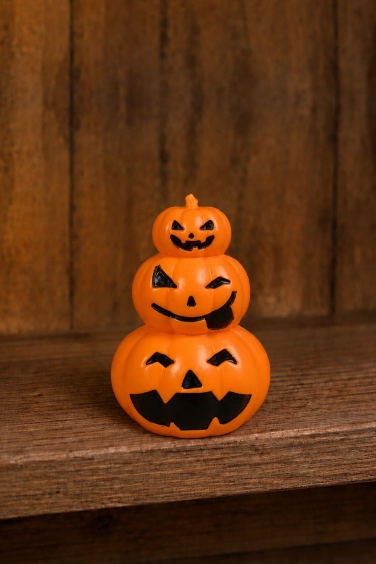 Işıklı 3lü Kabak Büyük Boy Halloween Cadılar Bayramı Parti Malzemesi