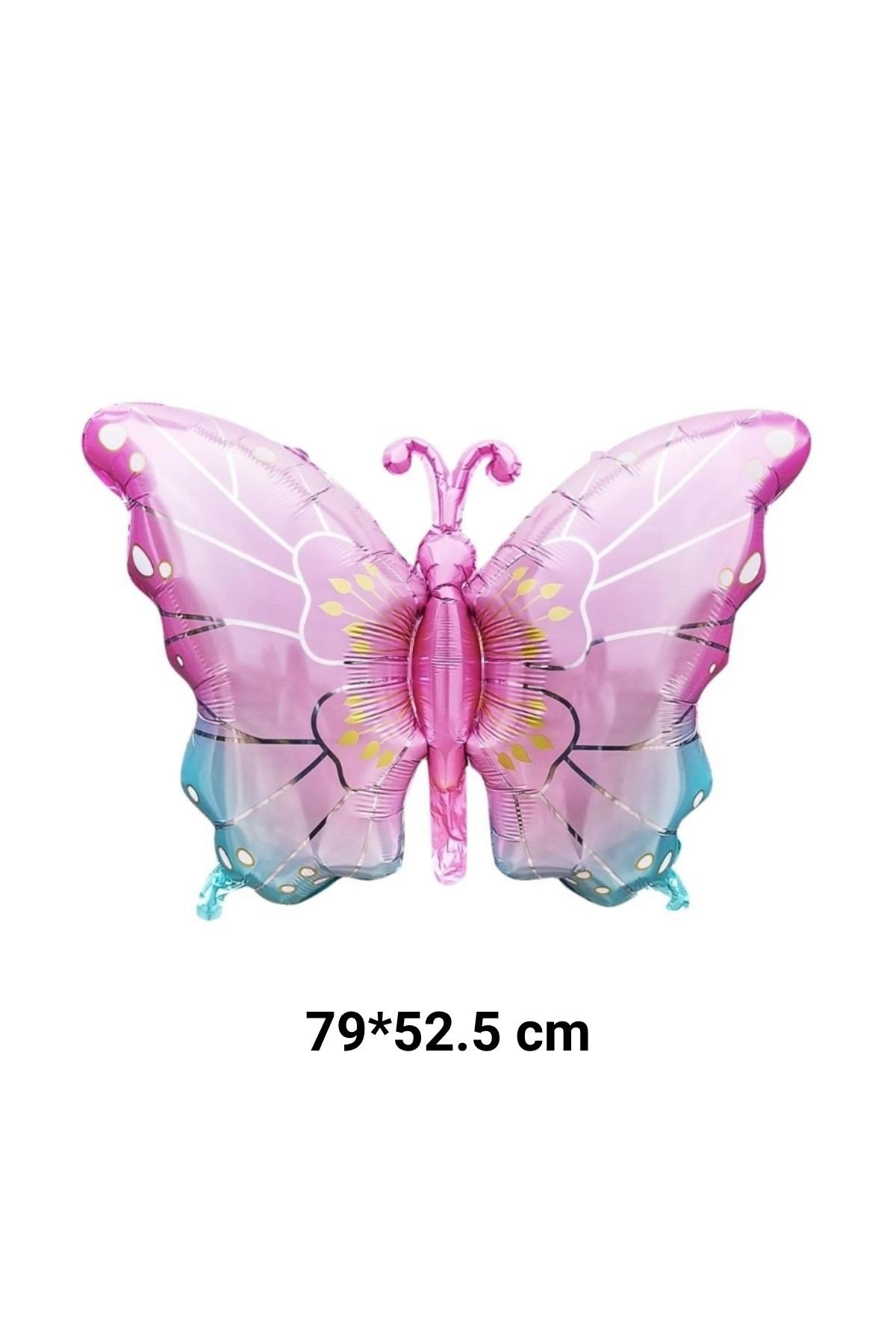 Kelebek Pembe-Mavi Folyo Balon 79*52,5