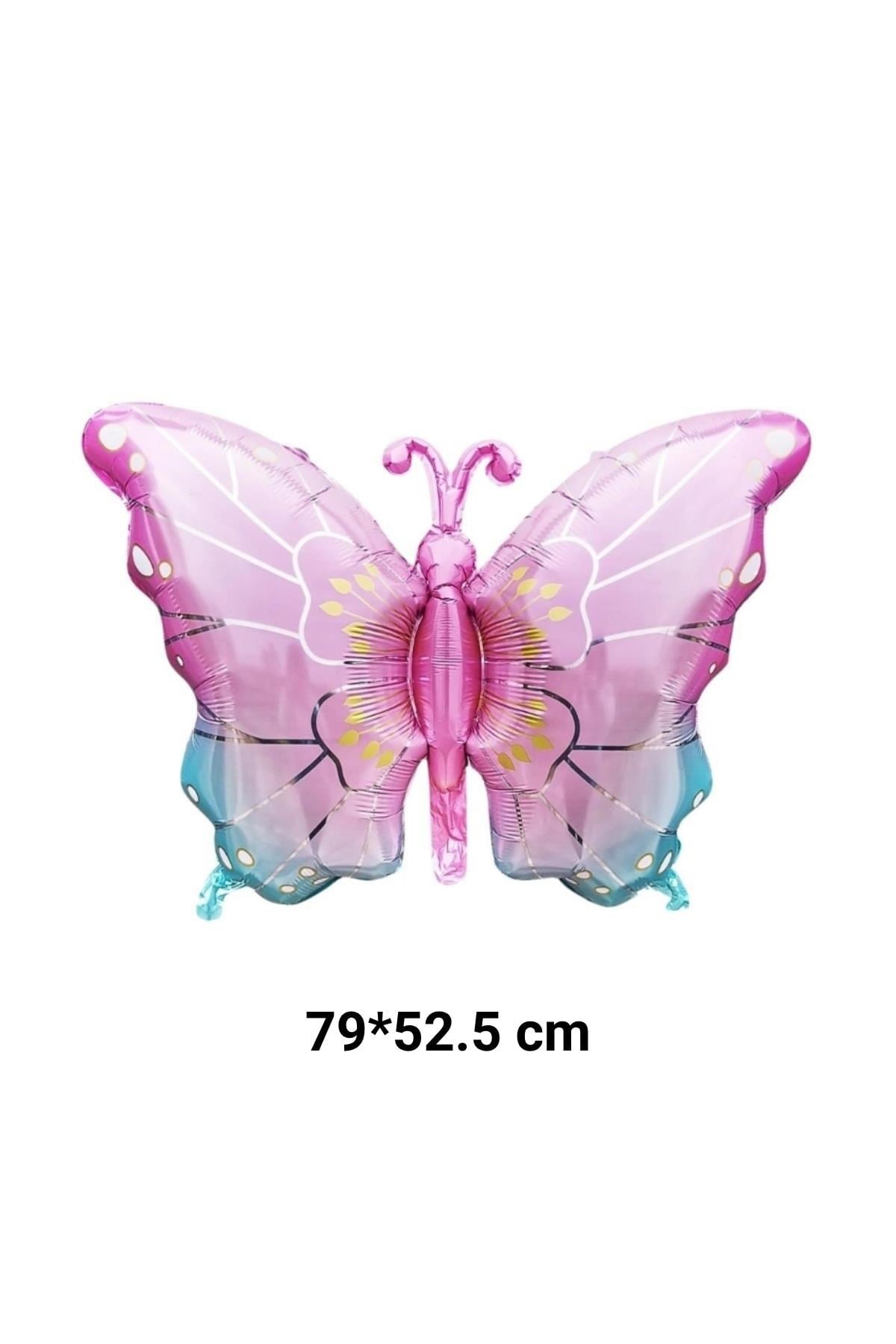 Kelebek Pembe-Mavi Folyo Balon 79*52,5