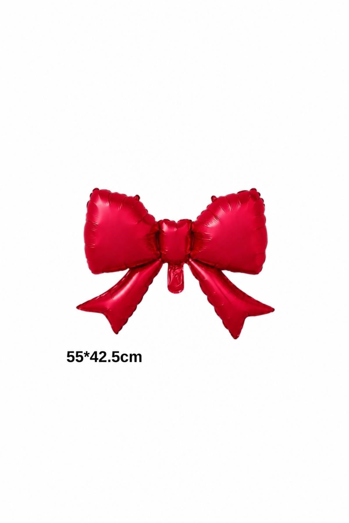 Kırmızı Kurdele Fiyonk Folyo Balon 55x42.5 cm