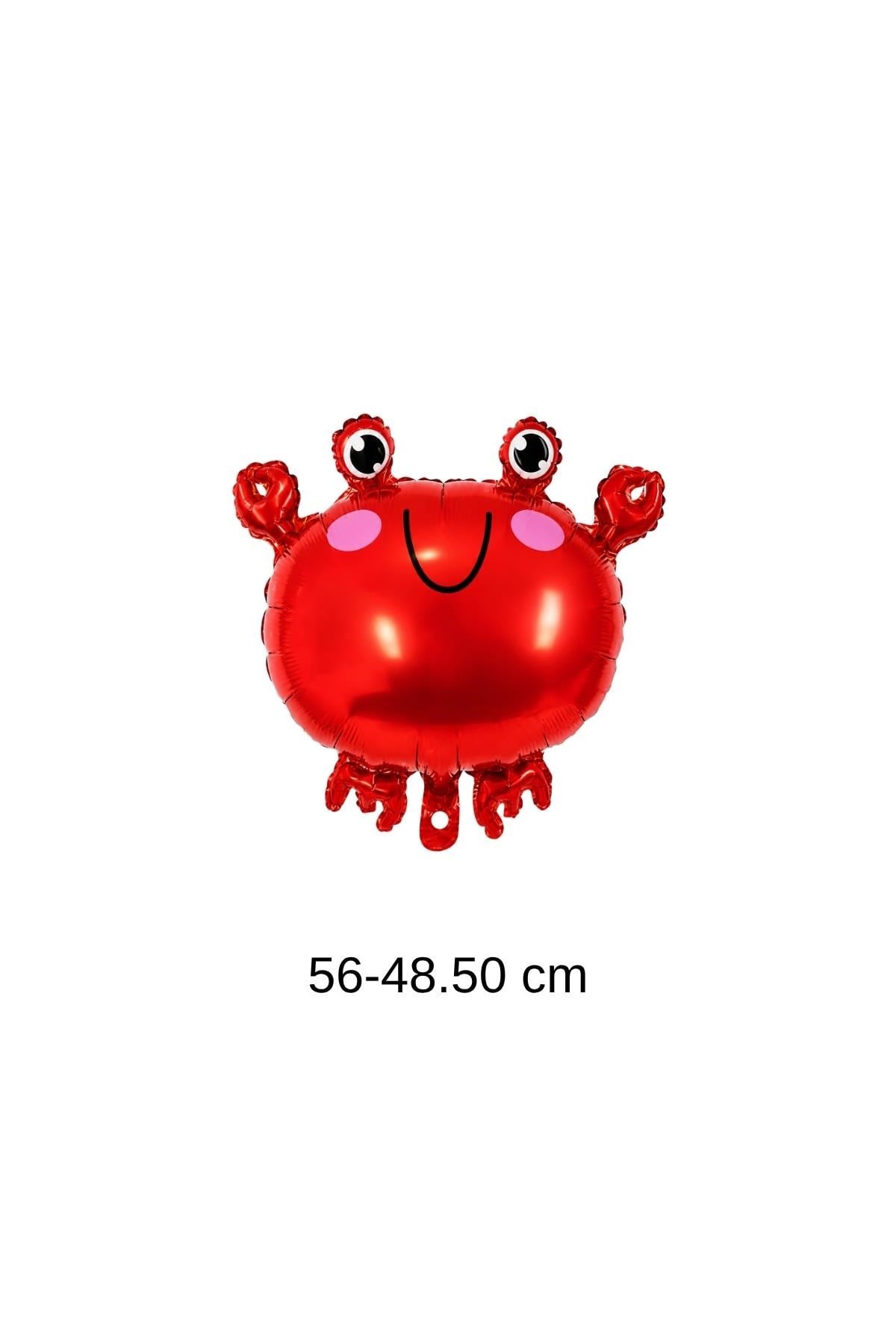 Kırmızı Yengeç Folyo Balon 56 × 48,5 cm – Deniz Altı ve Okyanus Temalı Parti Süsü