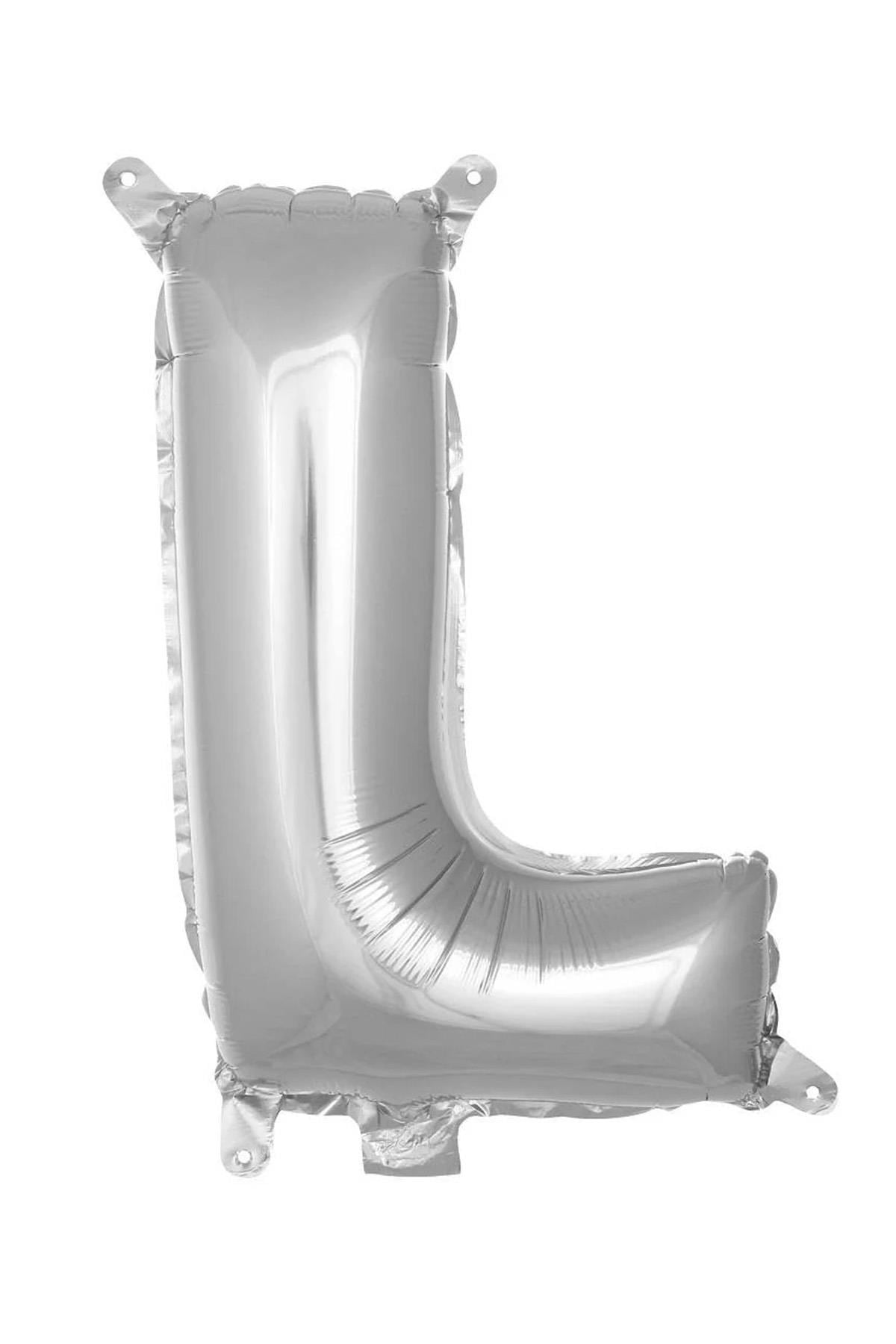 L Harf Gümüş Folyo Balon16 İnç 36 cm