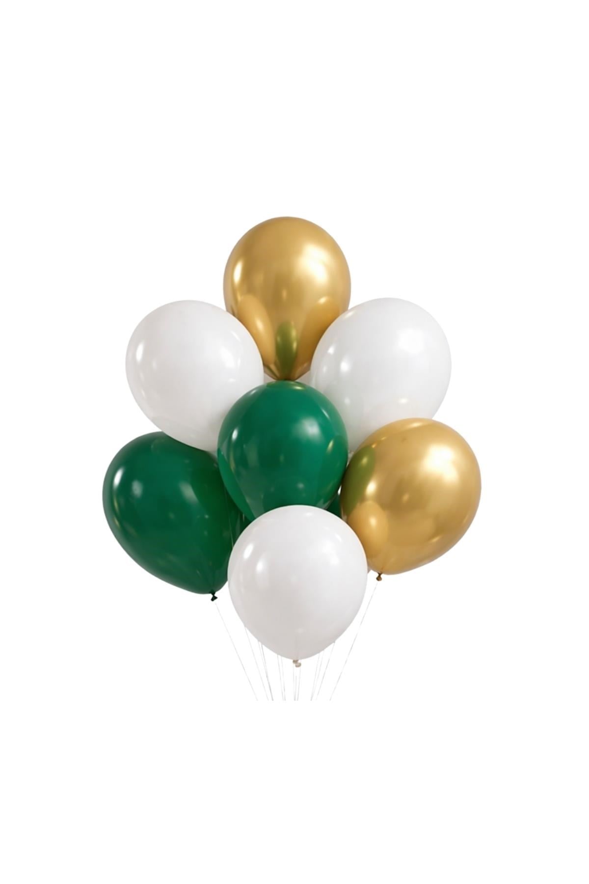 Mezuniyet Temalı Yeşil Gold Konsepti 10'lu Balon Balon Seti