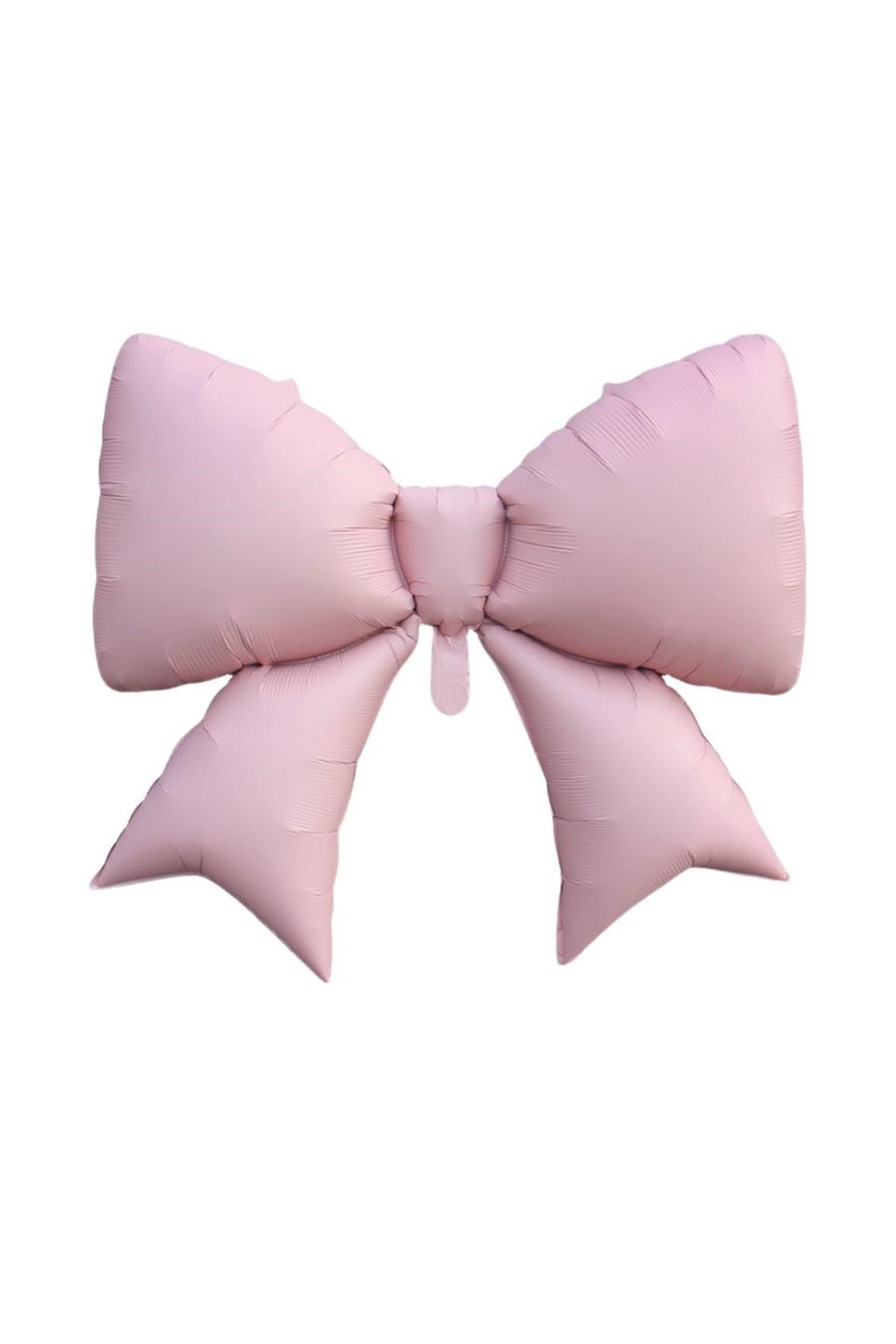 Pembe Kurdele Fiyonk Folyo Balon 98x75 cm