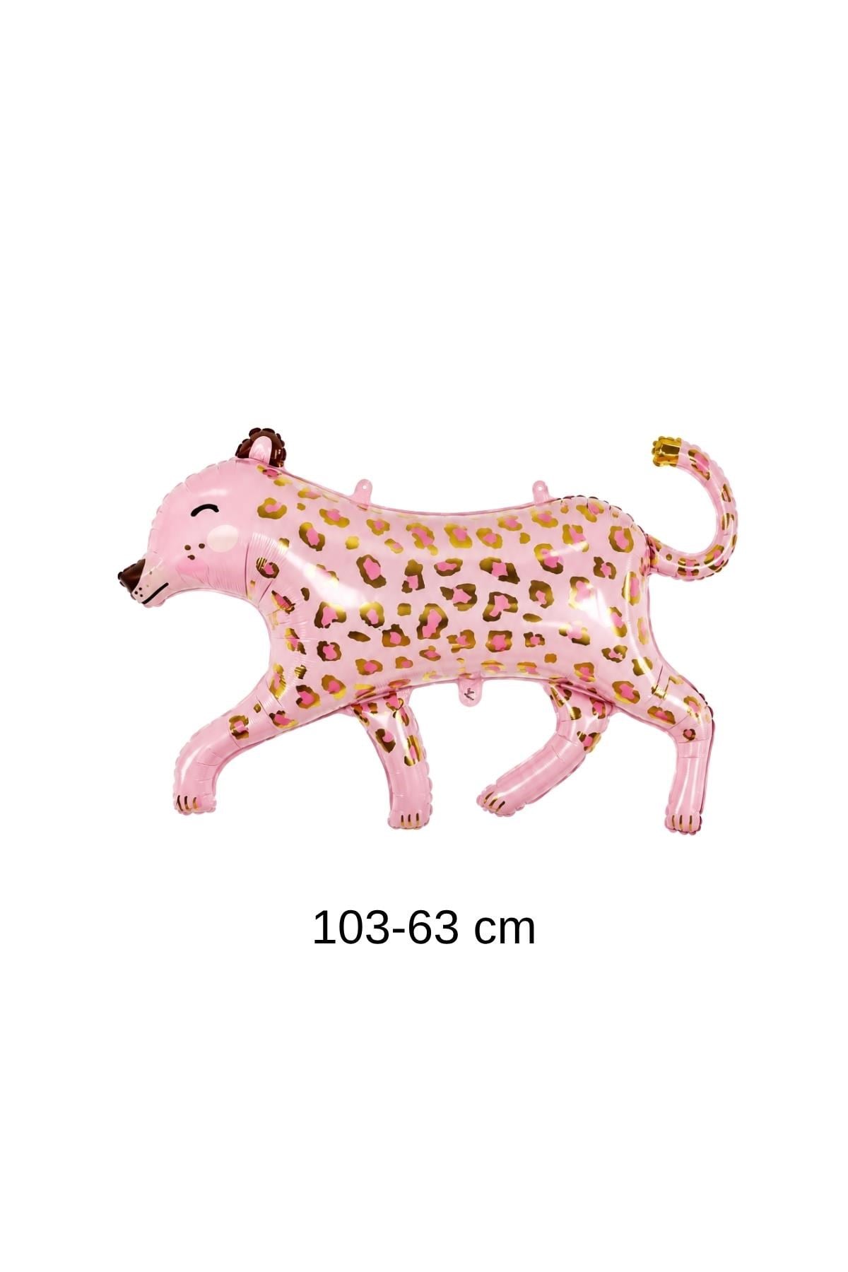 Pembe Panter Folyo Balon 103 × 63 cm – Safari ve Hayvan Temalı Parti Süsü