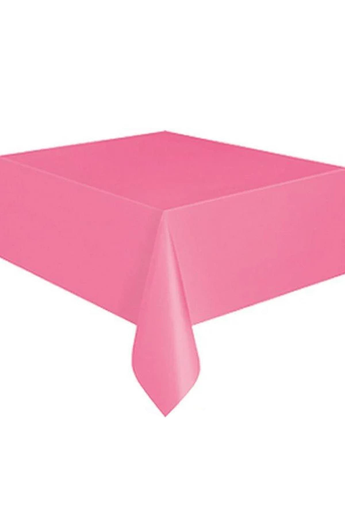 Pembe Renk Kullan At 120x180 Cm Doğum Günü Partisi Için Düz Tek Kullanımlık Plastik Masa Örtüsü