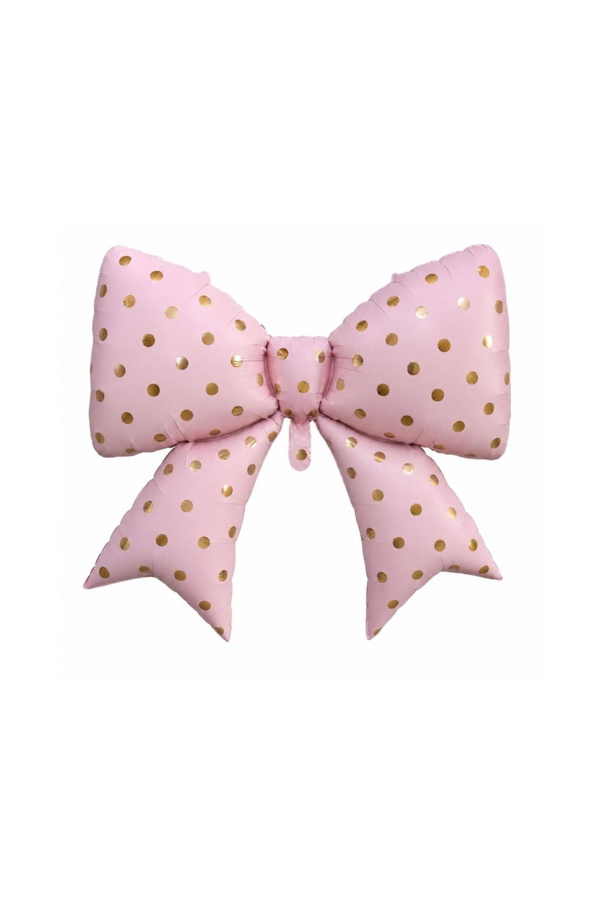 Puantiyeli Pembe Fiyonk Folyo Balon 98-75 Cm