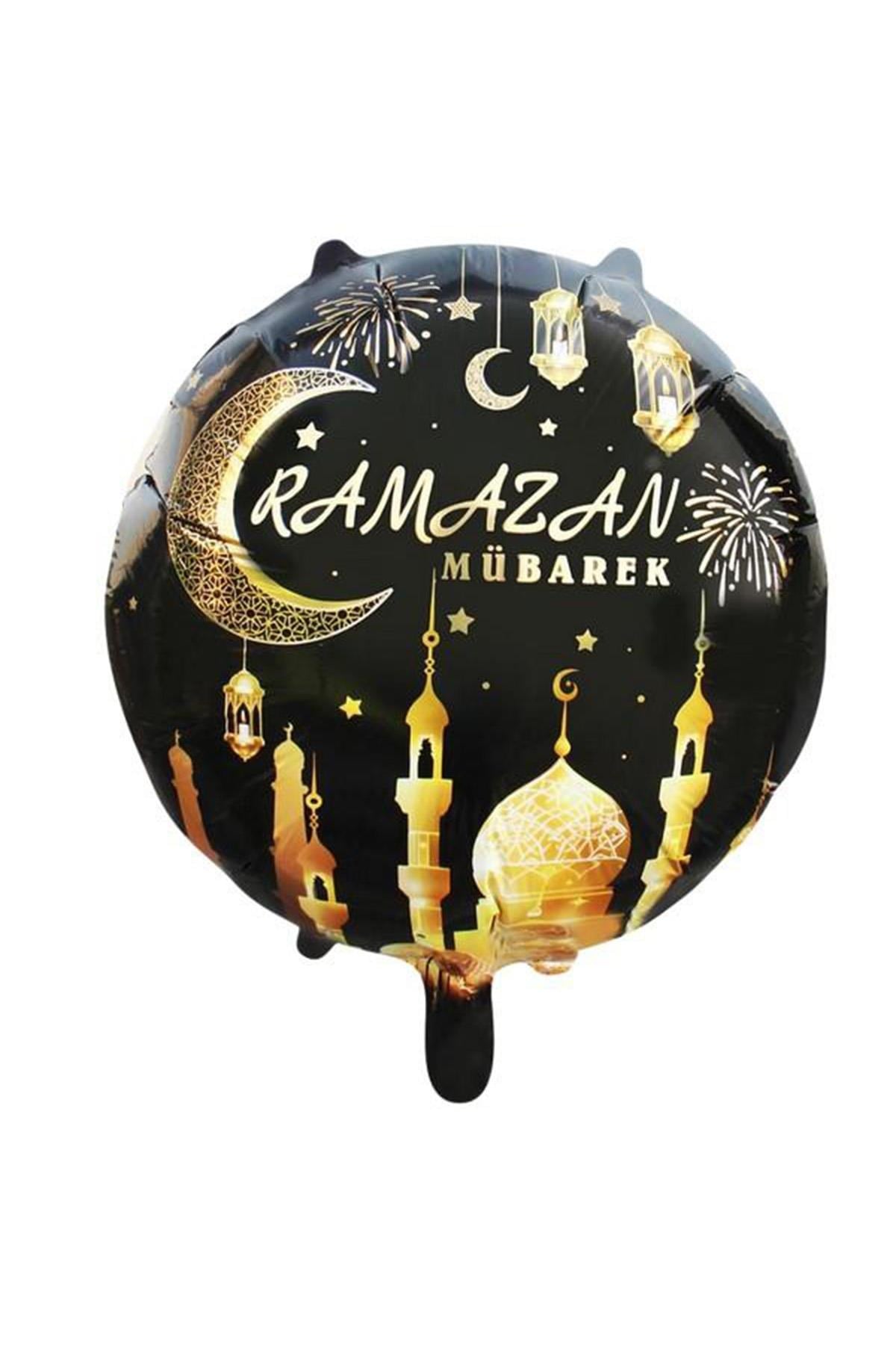 Ramazan Temalı Ramazan Mübarek Tasarımlı Yuvarlak Folyo Balon