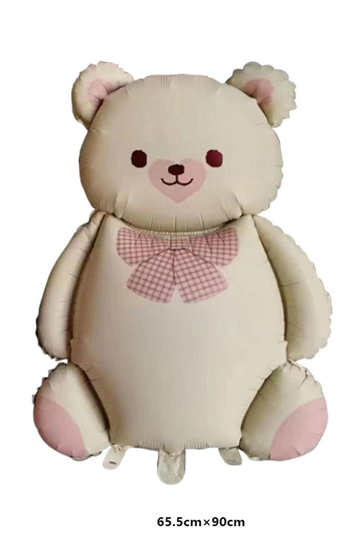 Retro Büyük Bej Ayı Folyo Balon Teddy Bear 65,5- 90 Cm