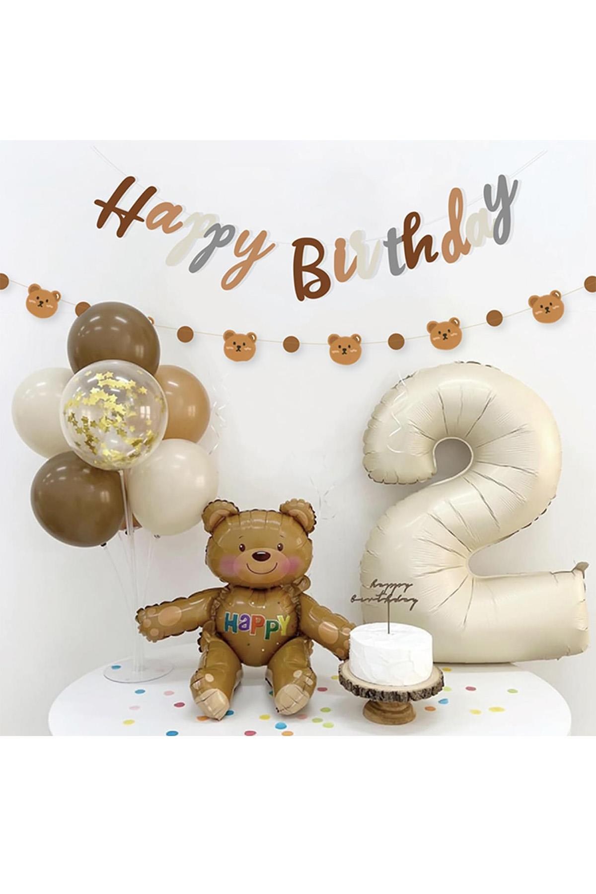 Retro Happy Birthday Kaligrafi Banner