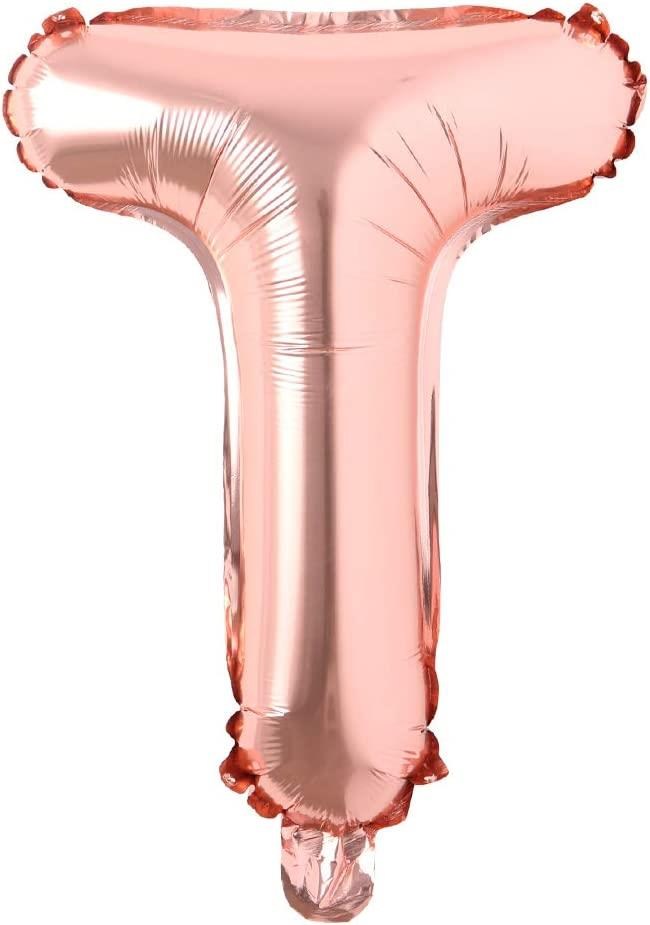 T Harf Rose Gold Folyo Balon16 İnç 36 cm
