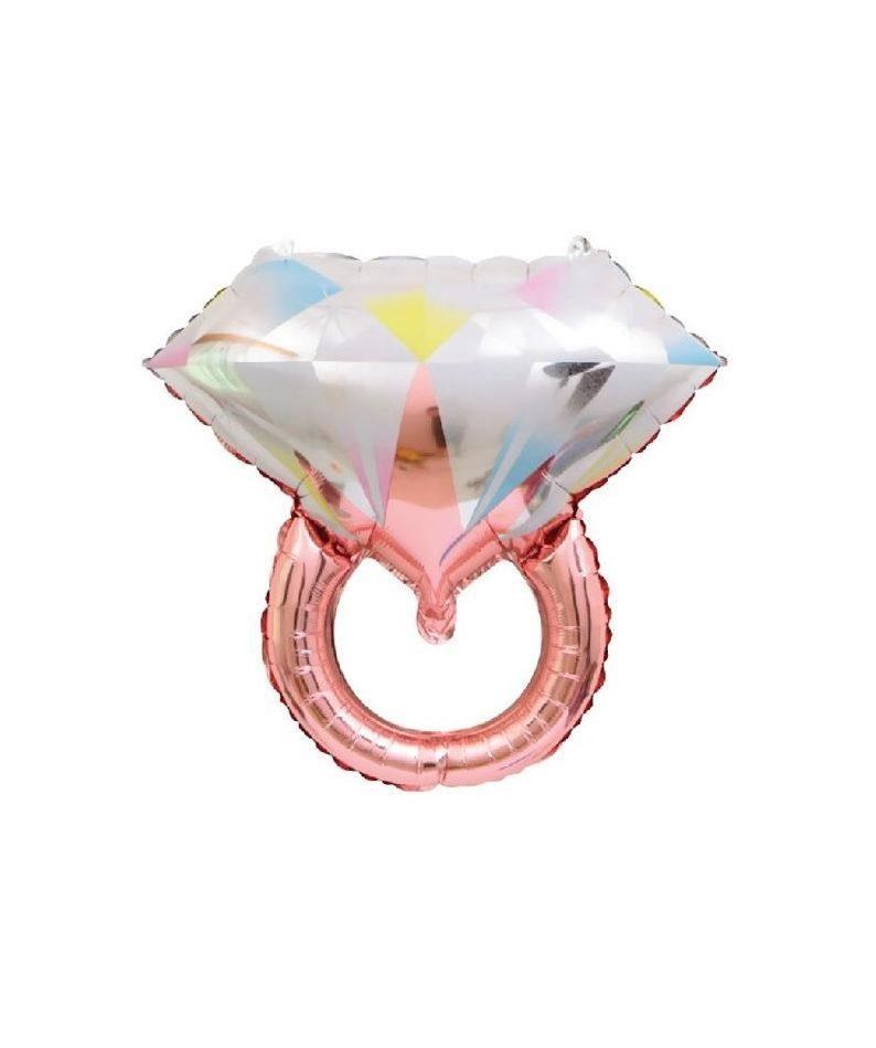 Tektaş Yüzük 75 Cm Rose Gold Renkli Elmas Folyo Balon Bekarlığa Veda Partisi Bride To Be Model 2