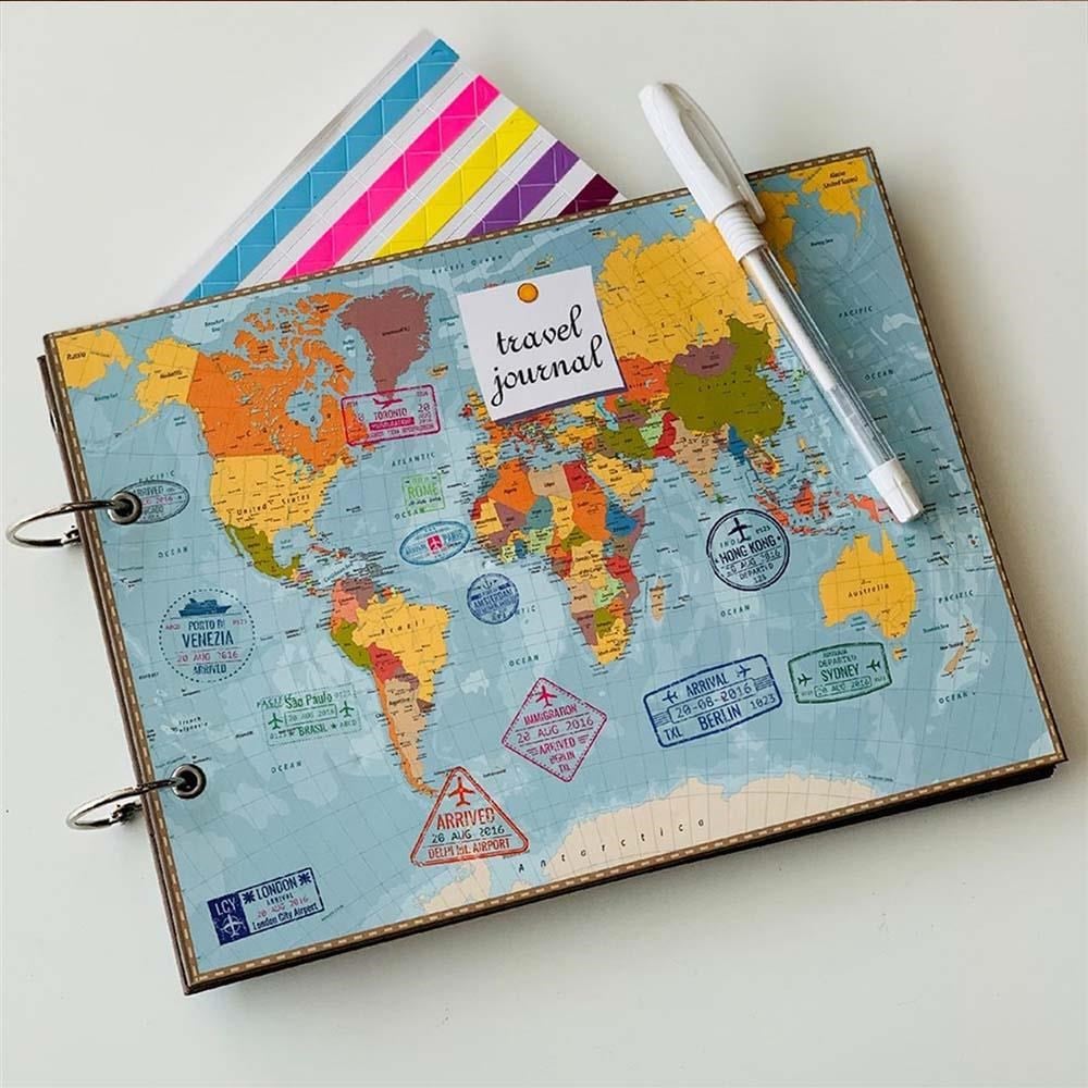 Travel Journal Tasarımlı Fotoğraf Albümü Anı Defteri, Kendin Yap DIY