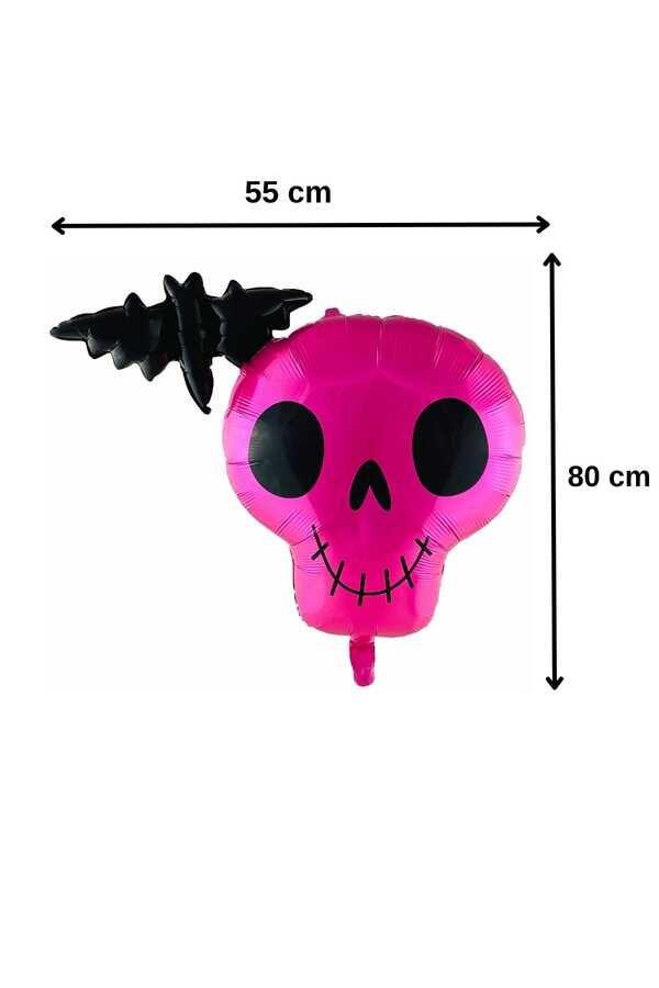 Yarasalı Kuru Kafa Büyük Boy 55x80 Cm Folyo Balon Halloween Cadılar Bayramı Parti Malzemesi