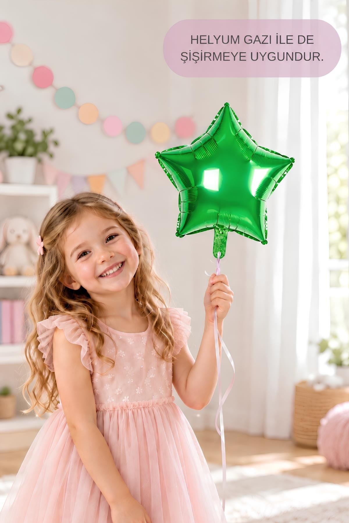 Yeşil Yıldız Folyo Balon 45 cm - Bebek Çocuk Parti Kutlama