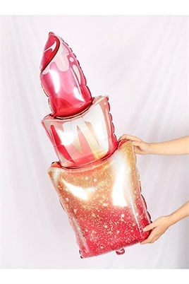  Pembe Ruj Şeklinde Folyo Balon 40×95 cm