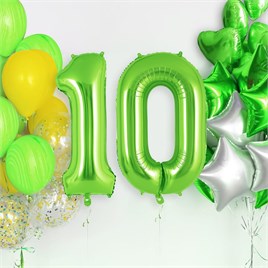 0 Rakam Açık Yeşil Folyo Balon 32-34