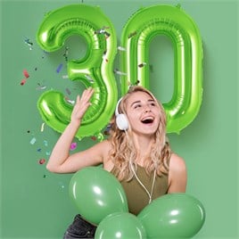 0 Rakam Açık Yeşil Folyo Balon 32-34