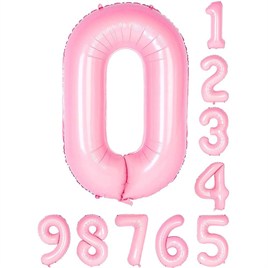 0 Sıfır Rakam Pembe Folyo Balon 34