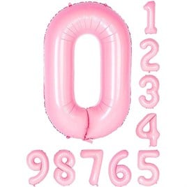 0 Sıfır Rakam Pembe Folyo Balon 34