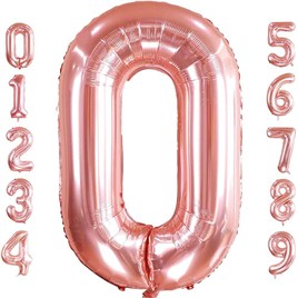 0 Sıfır Rakam Rose Gold Folyo Balon 32-34