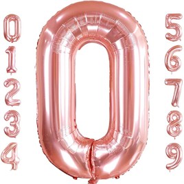 0 Sıfır Rakam Rose Gold Folyo Balon 32-34