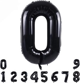 0 Siyah Rakam Folyo Balon 34