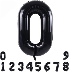 0 Siyah Rakam Folyo Balon 34