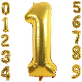1 Bir Rakam Gold Folyo Balon 32-34