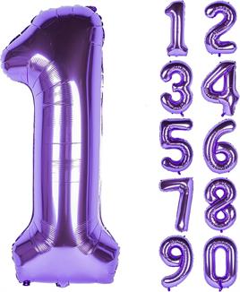 1 Bir Rakam Mor Folyo Balon 32