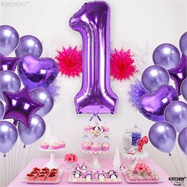 1 Bir Rakam Mor Folyo Balon 32