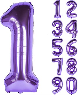 1 Bir Rakam Mor Folyo Balon 32