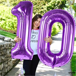 1 Bir Rakam Mor Folyo Balon 32
