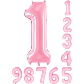 1 Bir Rakam Pembe Folyo Balon 34