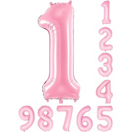 1 Bir Rakam Pembe Folyo Balon 34