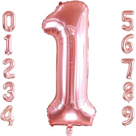 1 Bir Rakam Rose Gold Folyo Balon 32-34