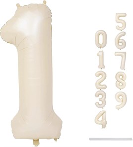 1 Rakam Krem Folyo Balon 34 inç 76-82 cm