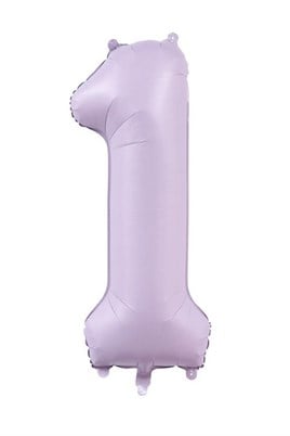 1 Rakam Lila Folyo Balon 40 inç 100 cm