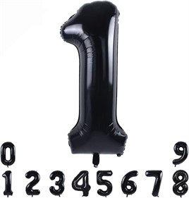 1 Siyah Rakam Folyo Balon 34