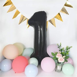 1 Siyah Rakam Folyo Balon 34